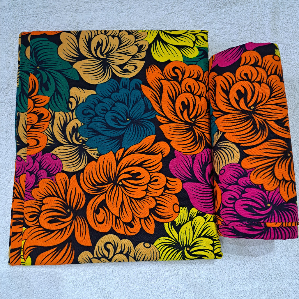 TR113 Vibrant African Ankara Print Fabric – 100% Cotton (6 Yards)